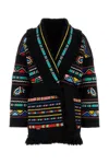 ALANUI BLACK EMBELLISHED COTTON BLEND CARDIGAN