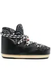 Alanui + Moon Boot Bandana-print Shell And Faux Leather Snow Boots In Black