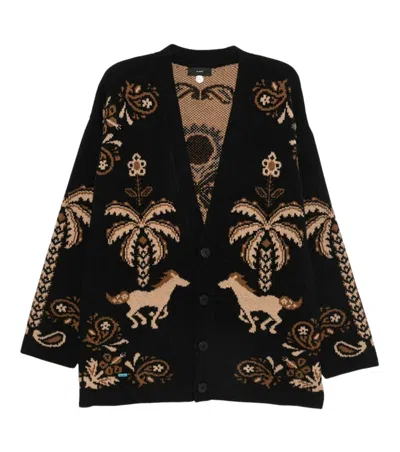 Alanui Black V Neck Cardigan