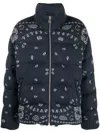 Alanui Down Jacket Wool Concealed Drawstring In Blue