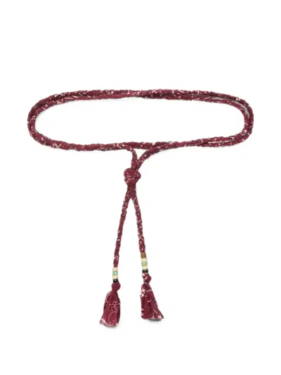 Alanui Braided Bandana Belt In Burgundy