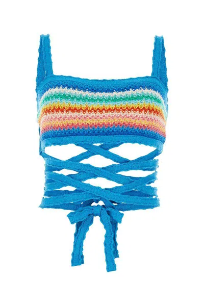 Alanui Bralette Over The Rainbow In Blue