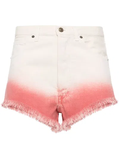 Alanui Two-tone Denim Shorts In Multi