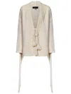 Alanui Bright Hues Fringed Cardigan In Beige