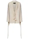 Alanui Bright Hues Fringed Cardigan In Beige