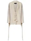 Alanui Bright Hues Fringed Cardigan In Beige
