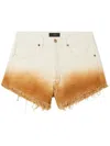 Alanui Bright Hues Frayed Denim Shorts In Nude
