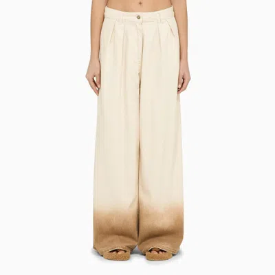 Alanui Bright Hues Wide Leg Denim In Neutral