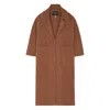 Alanui Ribbed Belted Coat In Brown