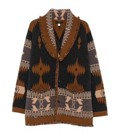 Alanui Brown Shawl Lapel Cardigan