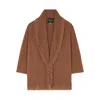 Alanui Finest Fringed Belted Cardigan In Brown