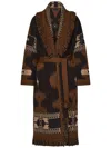 Alanui Icon Jaquard Coat In Brown