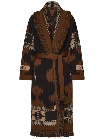 ALANUI ALANUI BROWN WOOL COAT
