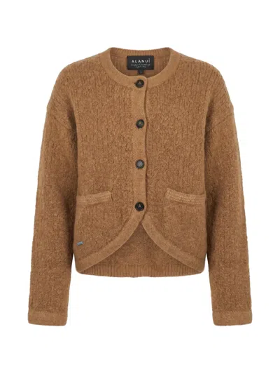 Alanui Button-up Bouclé Cardigan In Brown