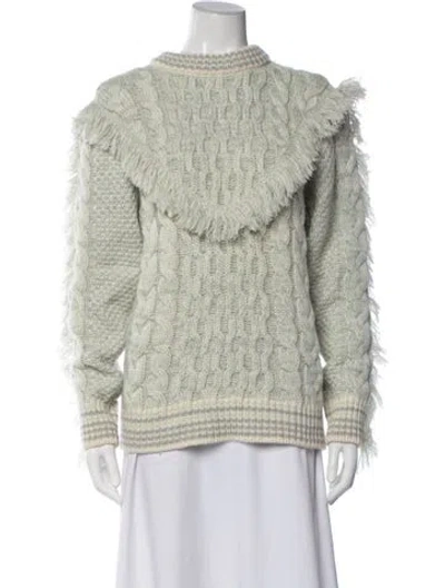 Pre-owned Alanui Cable Knit Patterned Sweater In Green