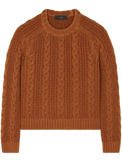 Alanui Pullover Mit Zopfmuster In Brown