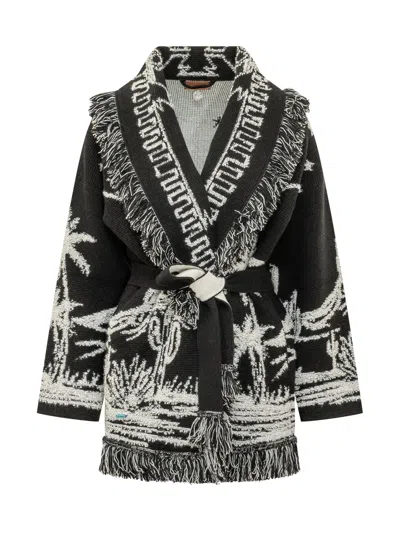 Alanui Canyon Spirit Cardigan In Black White