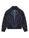 Alanui Fringe Detailing Bomber Jacquard Bandana In Blue