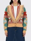 Alanui Thistles Knitwear Shawl Collar Fringe In Animal Print