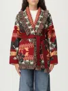 Alanui Hibiscus Bloom Cardigan In Red