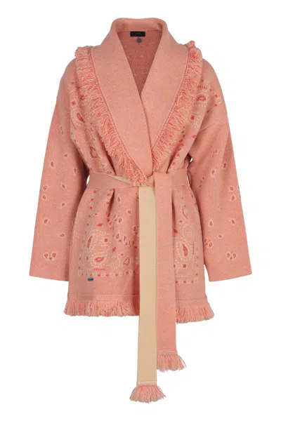 Alanui Cardigan Bandana Jacquard In Blue