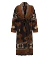 Alanui Icon Jaquard Coat In Brown