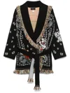 Alanui X Looney Tunes - Tom & Jerry Bandana Jacquard Cardigan In Black