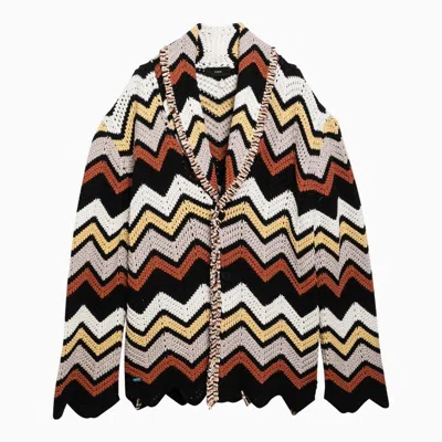 ALANUI ALANUI  CARDIGAN IN CROCHET ZIG ZAG MULTICOLORE