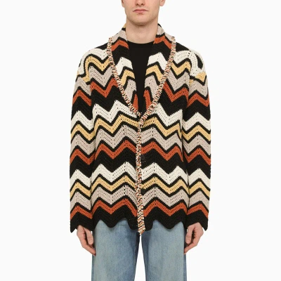 ALANUI CARDIGAN IN CROCHET ZIG ZAG MULTICOLORE