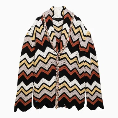 ALANUI CARDIGAN IN CROCHET ZIG ZAG MULTICOLORE