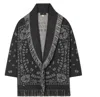 Alanui Cardigan Jacquard Bandana Charcoal/multi In Gray