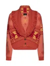 Alanui Icon Jacquard Cardigan In Orange Cor