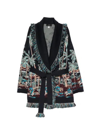 Alanui Belted Shawl Collar Cardigan Relaxed Style In Multi
