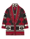 Alanui Jacquard Cashmere Cardigan Shawl Collar In Brown