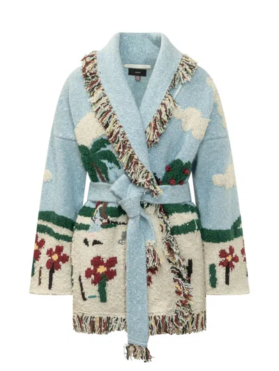Alanui Casa Cardigan In Light Blue