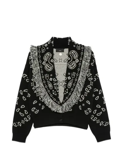 Alanui Cashmere And Wool Cardi-bomber In Black