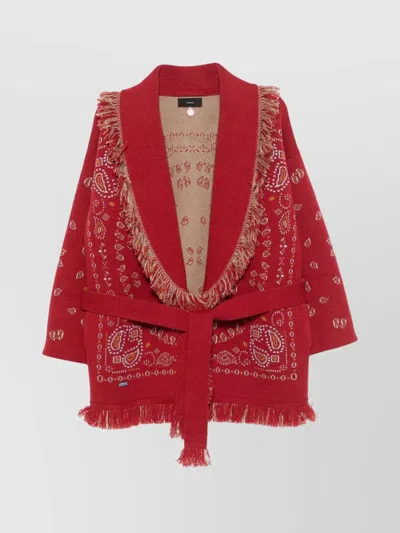 ALANUI CASHMERE BANDANA CARDIGAN FRINGE DETAIL