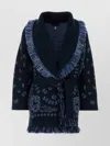 Alanui Embroidered Cashmere Bandana Cardigan In Blue