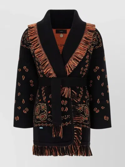 Alanui Cashmere Cardigan Featuring Detachable Belt In Black