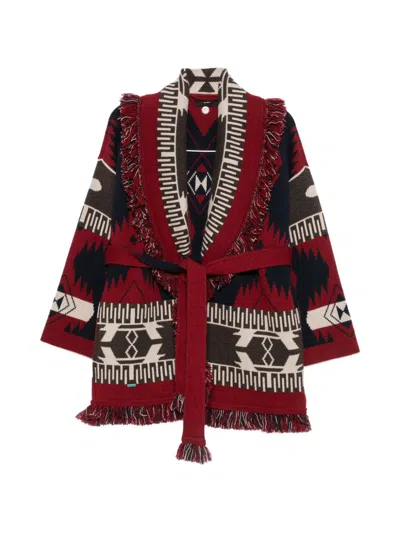 Alanui Cashmere Geometric Pattern Cardigan In Multi
