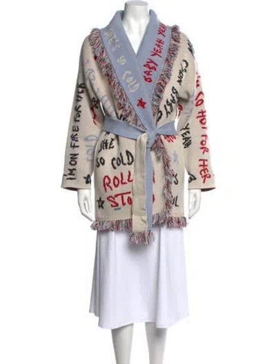 Pre-owned Alanui Cashmere Graphic Print Sweater In Neutral