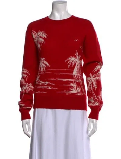 Pre-owned Alanui Cashmere Graphic Print Sweater In Red