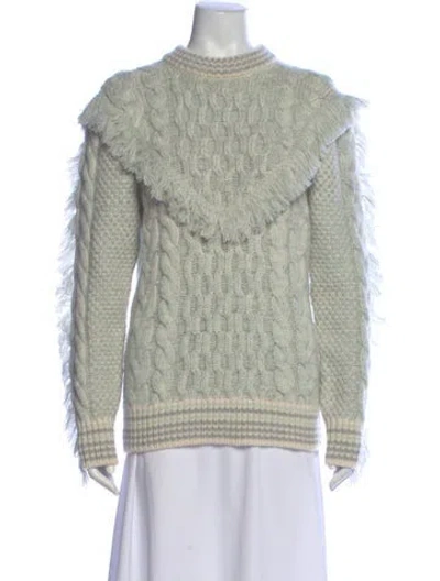 Pre-owned Alanui Cashmere Mock Neck Sweater In Green