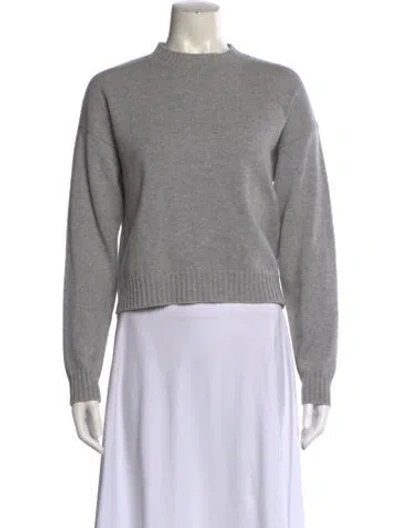 Pre-owned Alanui Cashmere Mock Neck Sweater In Grey