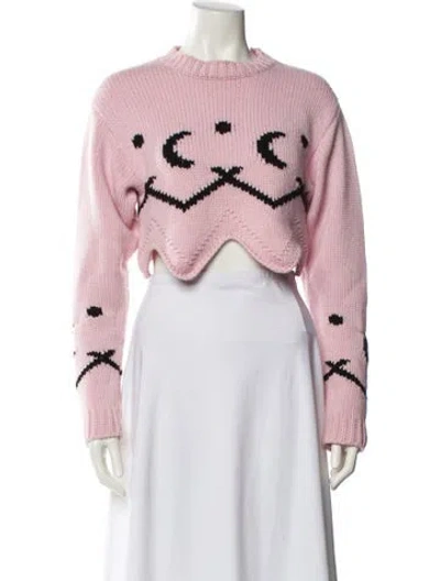 Pre-owned Alanui Cashmere Mock Neck Sweater In Pink