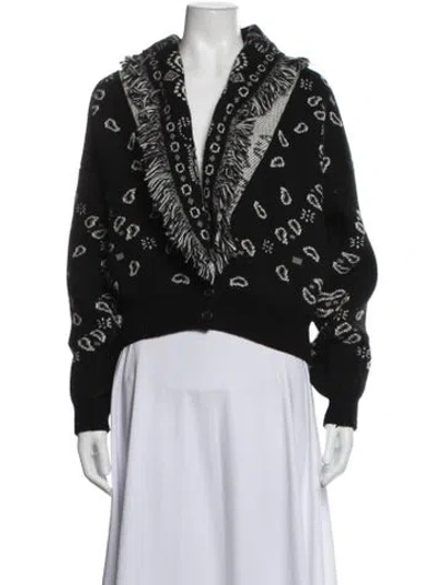 Pre-owned Alanui Cashmere Paisley Print Sweater In Black