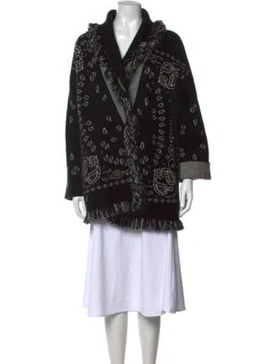 Pre-owned Alanui Cashmere Paisley Print Sweater In Black