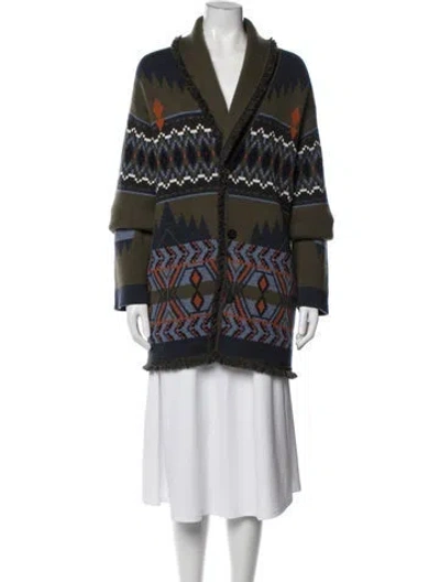 Pre-owned Alanui Cashmere Patterned Jacket In Blue