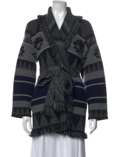 Pre-owned Alanui Cashmere Patterned Sweater In Black