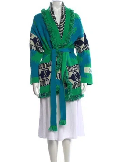 Pre-owned Alanui Cashmere Patterned Sweater In Blue